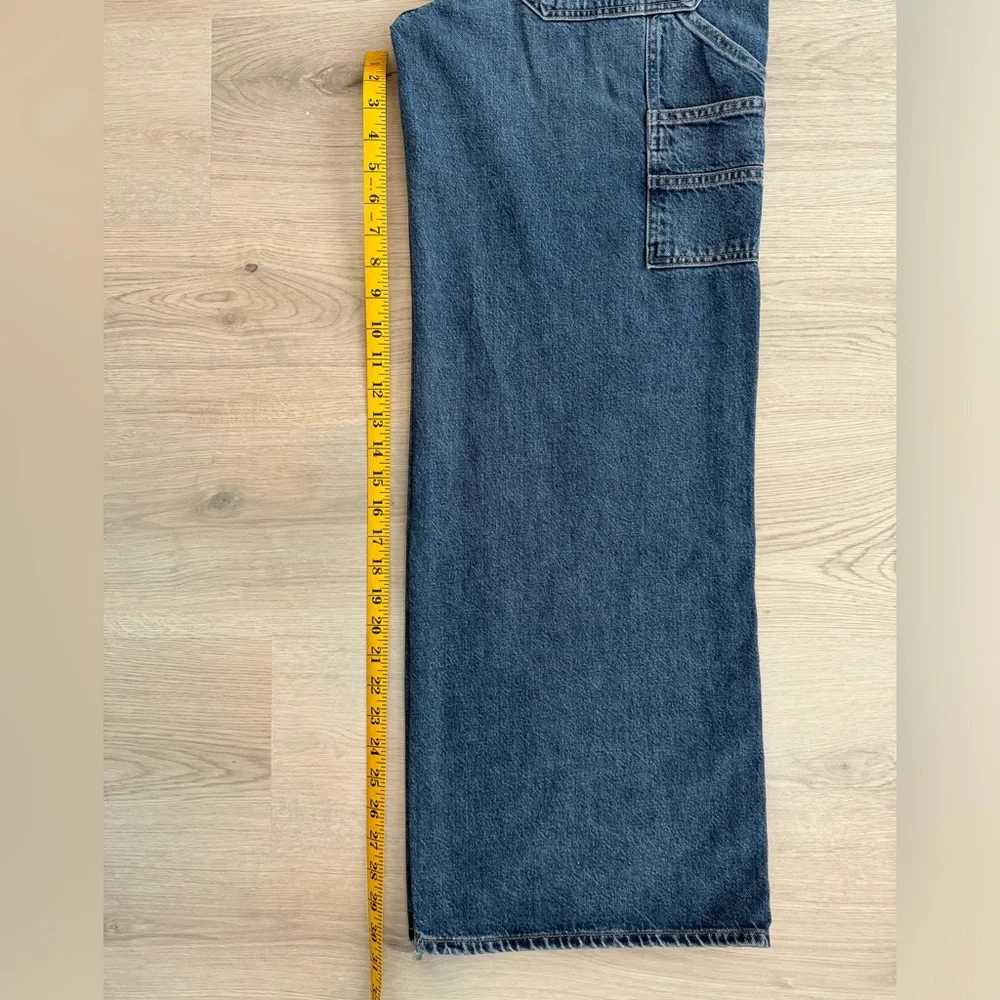 NWT AGOLDE Magda Denim Carpenter Darkness High Waist Loose fit 27 Organic Denim - Picture 11 of 13